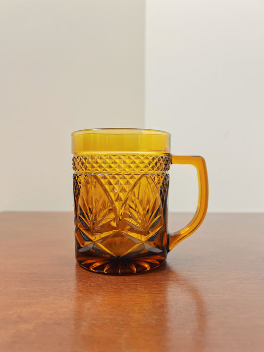 Vintage Amber Glass Mug